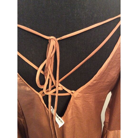 New NWT Planet Blue Tru Blu Gisele Cowl Tunic Large L Nude Boho - Picture 3 of 7